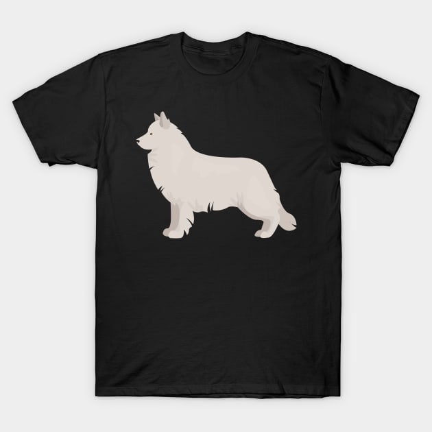 Berger Blanc Dog Standing T-Shirt by JunkyDotCom